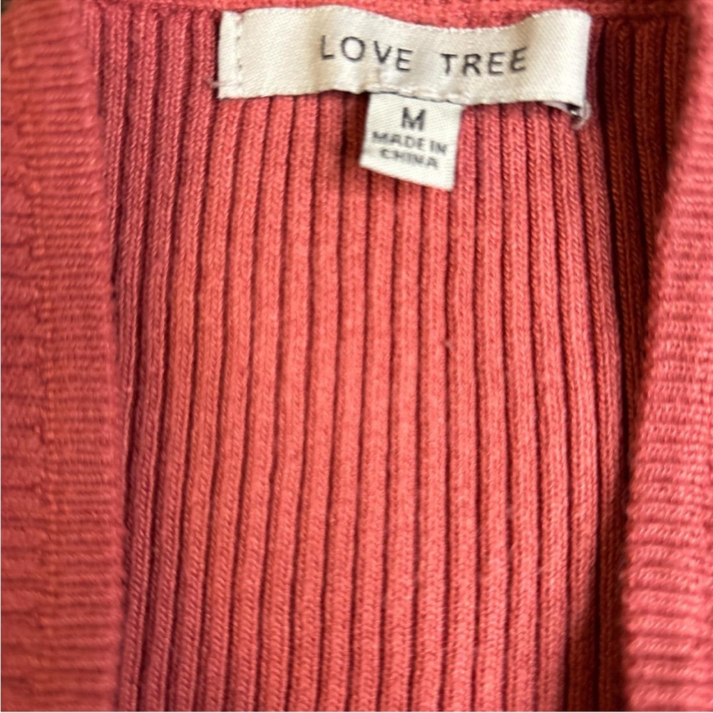 Love Tree Ribbed Ruched Tube Top - Rust Medium - Picture 3 of 7